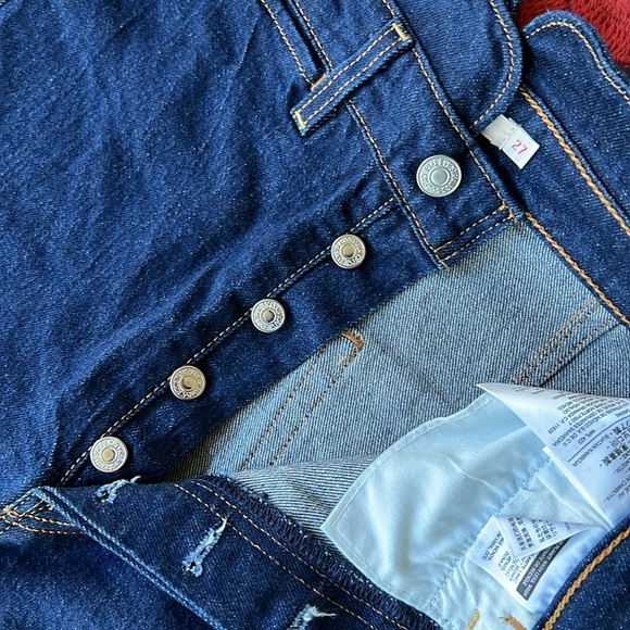 Women’s Levi ribcage straight ankle 27x27 button fly trucker waist - Picture 6 of 9